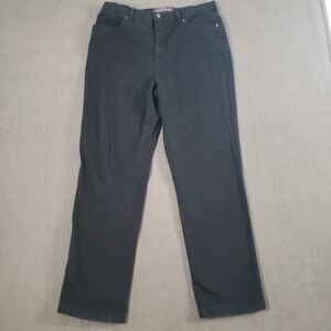 Gloria Vanderbilt Jeans Womens Size 12 High Rise Straight Black Denin